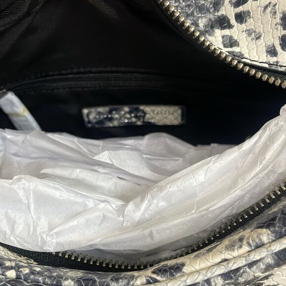 Marc Jacobs  Snakeskin Print Leather Shoulder Bag Black White Retails $425 - Picture 7 of 7